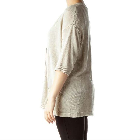 J. Jill Love Linen Knit Cardigan in Beige, size XS - VGUC - Picture 3 of 14